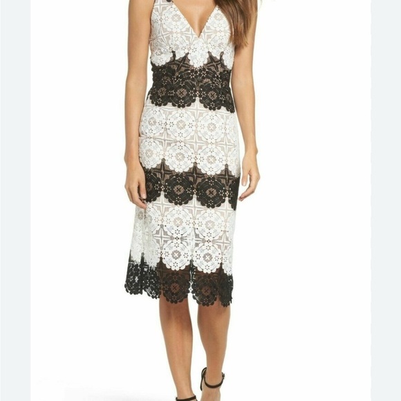 NWT Dress The Population Guipure Lace Midi Dress - Picture 4 of 6
